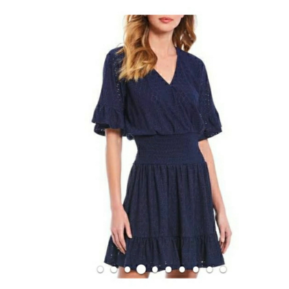 Michael kors Eyelet Smoked Waist Dress